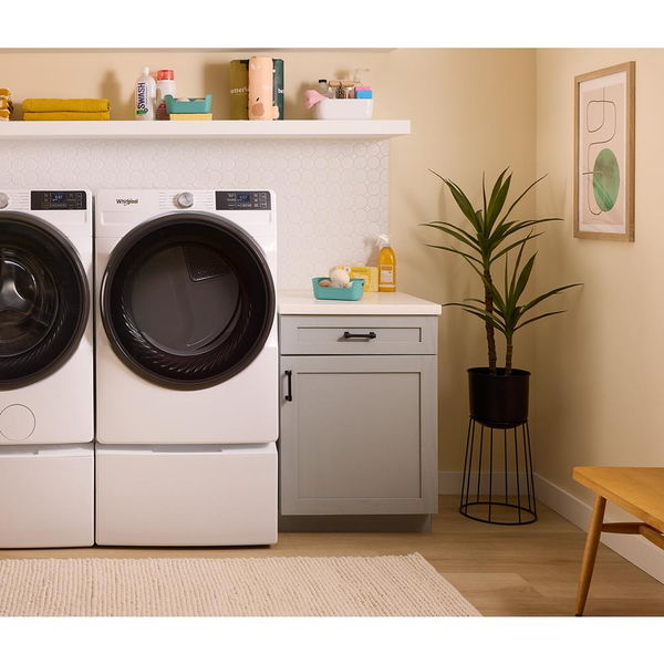 7.4 Cu. Ft. Smart Front Load Energy Star Gas Dryer With Wrinkle Shield Option - White