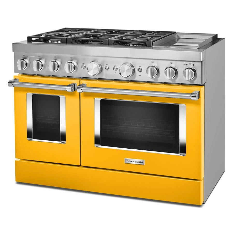 48'' Smart Commercial-Style Dual Fuel Range With Griddle - Yellow Pepper