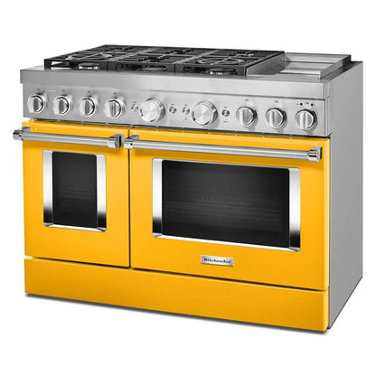 48'' Smart Commercial-Style Dual Fuel Range With Griddle - Yellow Pepper