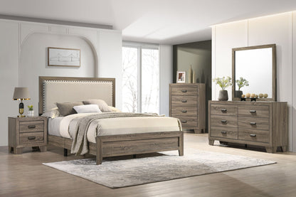 Millie - Full Upholstery Bed In One Box - Warm Gray