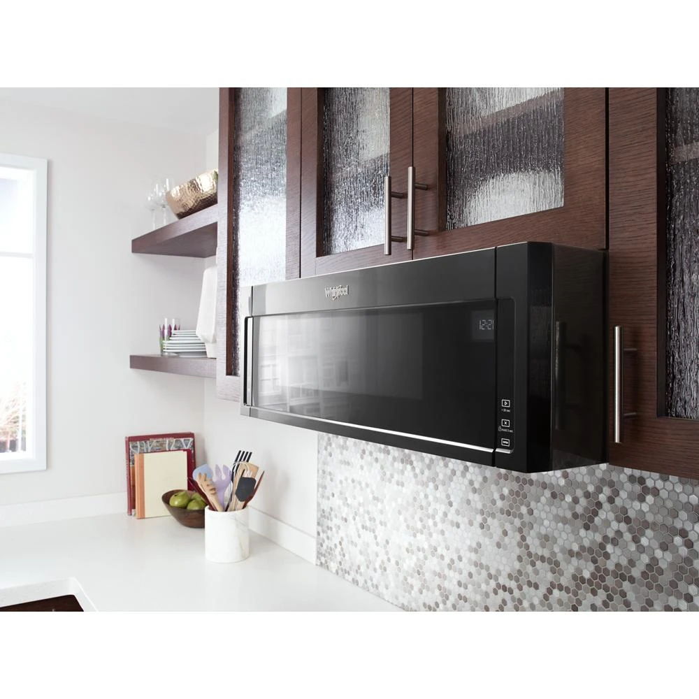 1.1 Cubic Feet Low Profile Microwave Hood Combination - Black