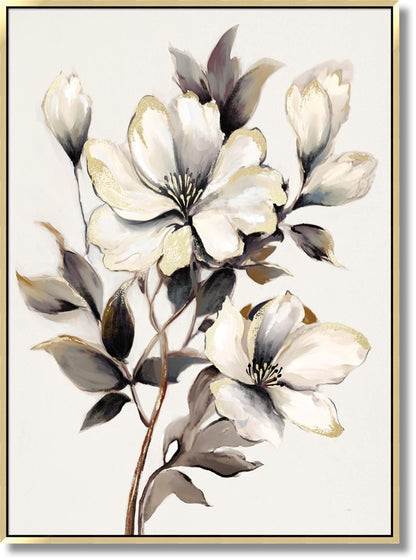 Ivory Bloom Serenade - 35" x 47" Framed Wall Art