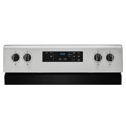 4.8 Cubic Feet Electric Range With Keep Warm Setting - Stainless Steel / Black