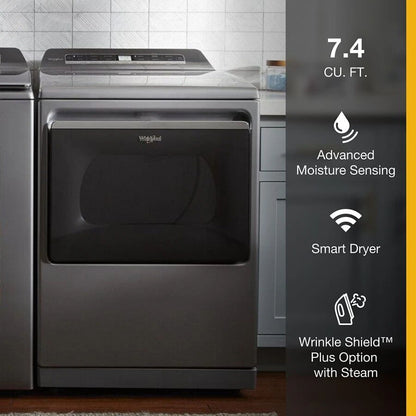 7.4 Cubic Feet Top Load Electric Dryer With Advanced Moisture Sensing - Chrome Shadow
