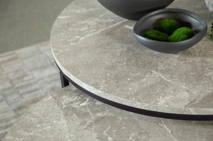 Lainey - 2 Piece Round Faux Marble Nesting Coffee Table