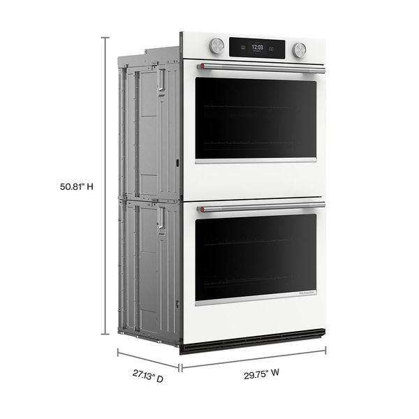 30" Smart Electric Double Wall Oven With Assisted Cooking Modes - White