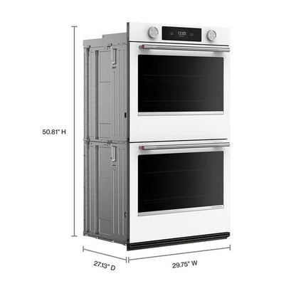 30" Smart Electric Double Wall Oven With Assisted Cooking Modes - White