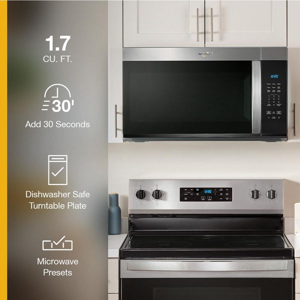30" Wide Over The Range Microwave, 1.7 Cu. Ft. - Stainless Steel Finish