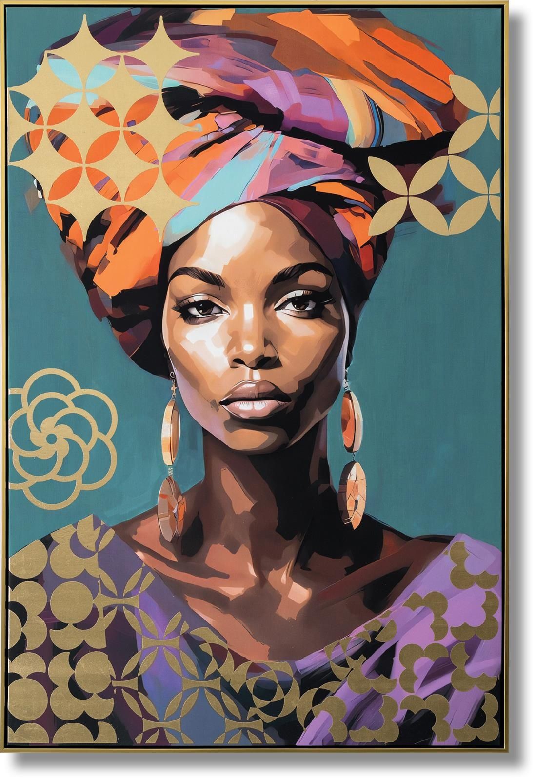 Golden Essence - 48" x 33" Framed Wall Art