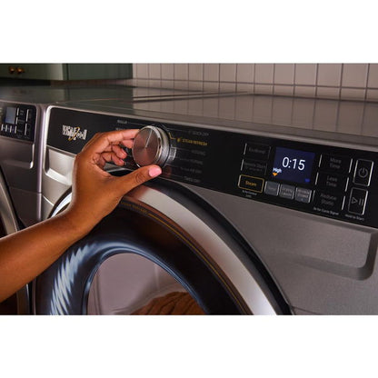 7.4 Cu. Ft. Smart Front Load Energy Star Gas Dryer With Steam Capabilities - Radiant Silver