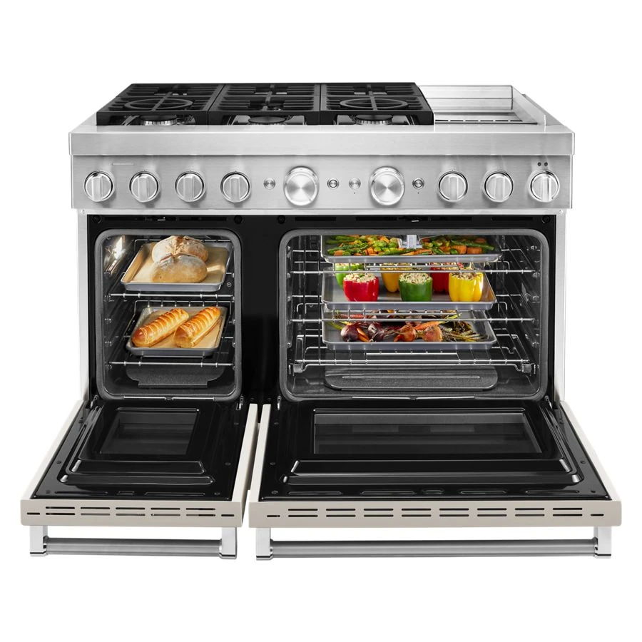 48'' Smart Commercial-Style Dual Fuel Range With Griddle - Milkshake