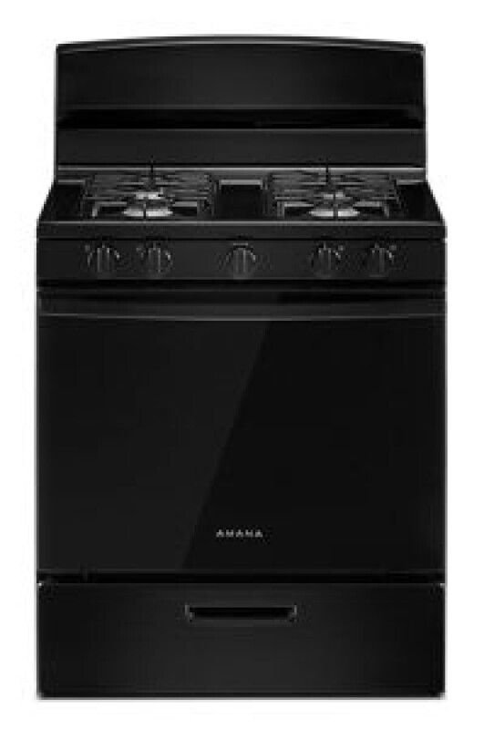 30" Gas Range With Easy-Clean Glass Door - Black