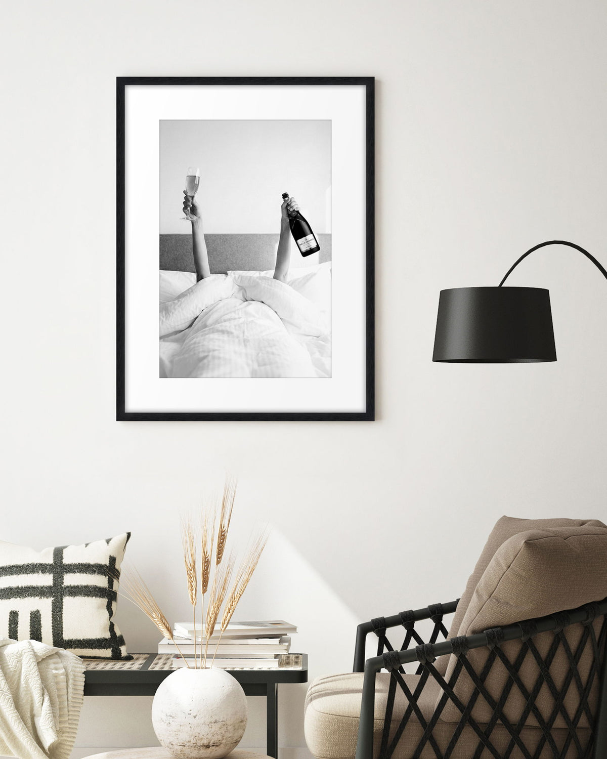 Champagne Morning I - 24 X 32 - Framed Print Under Glass - White