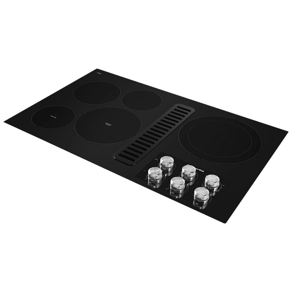 36" Electric Downdraft Cooktop With 5 Elements - Black
