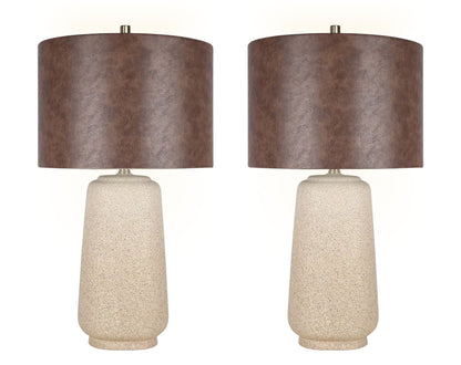 "Rustic Harmony" Ceramic Table Lamp (Set of 2) - Rock