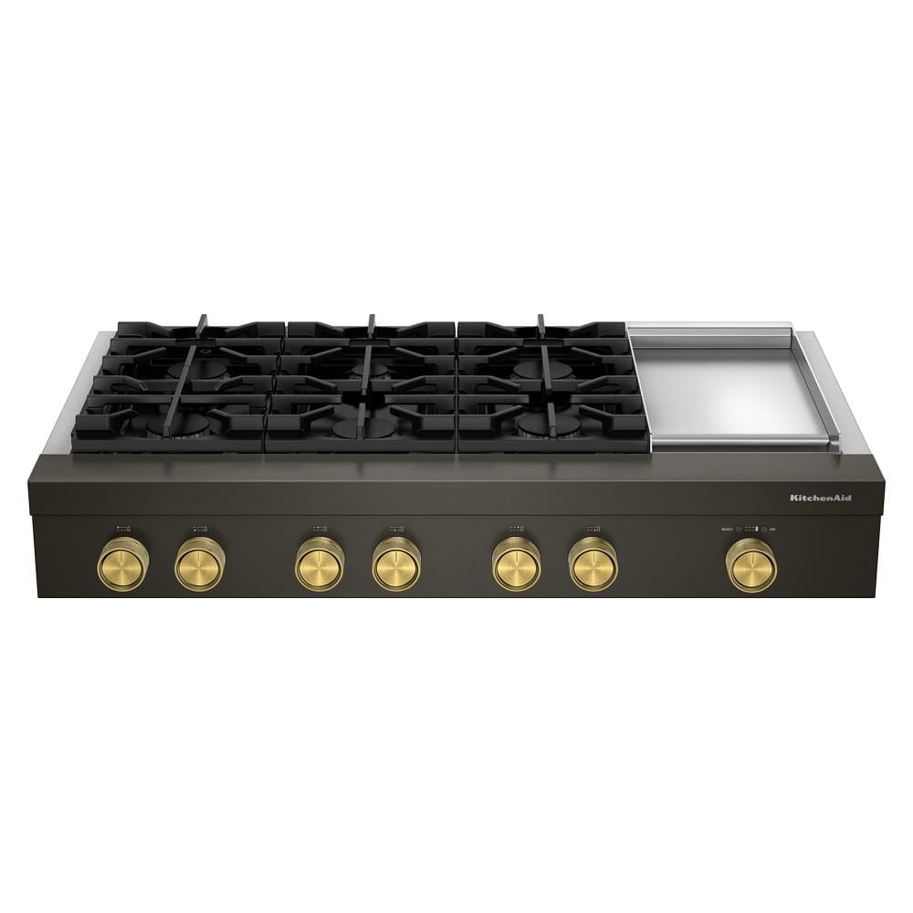 Kitchenaid 48" 6-Burner Gas Commercial-Style Rangetop With Griddle - Black Ore