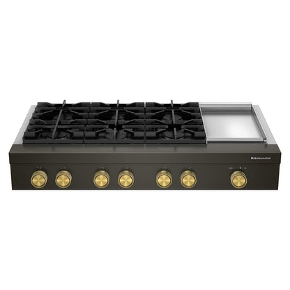 Kitchenaid 48" 6-Burner Gas Commercial-Style Rangetop With Griddle - Black Ore