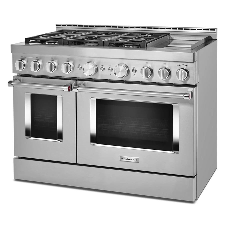 48" Smart Commercial-Style Gas Range With Griddle - Stainless Steel