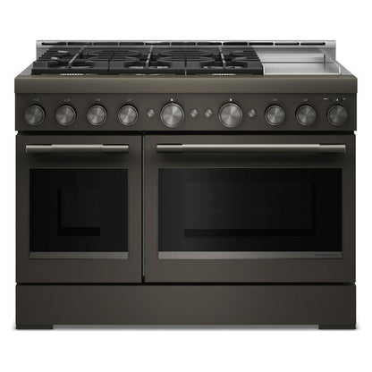KitchenAid 48" 6 Burner Commercial-Style Gas Range With Griddle - Black Ore