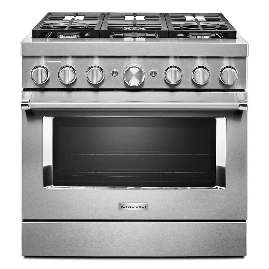 36'' Smart Commercial-Style Dual Fuel Range With 6 Burners - Stainless Steel
