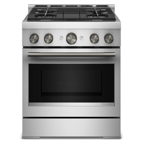 KitchenAid 30" 4 Burner Commercial-Style Gas Range With No Preheat Air Fry Mode - Stainless Steel
