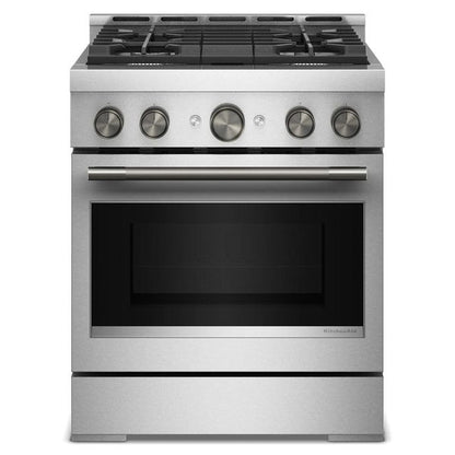 KitchenAid 30" 4 Burner Commercial-Style Gas Range With No Preheat Air Fry Mode - Stainless Steel