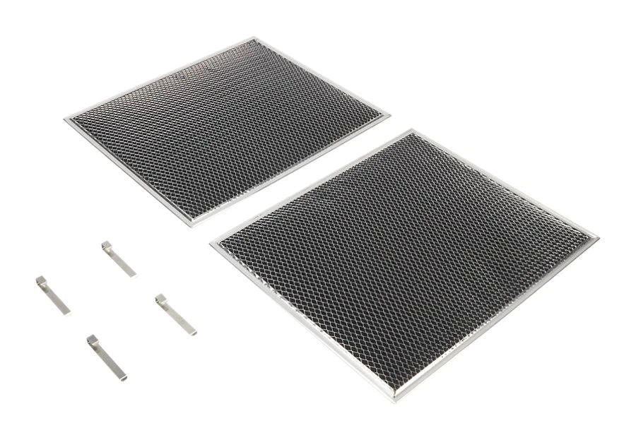 30" Range Hood Recirculation Filter Kit, (Includes Two 16 1/2" X 11 1/2" Charcoal Filters And Four Clips) - Silver