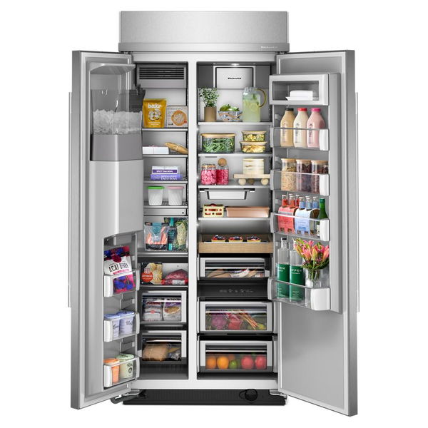 20.8 Cu. Ft. 36" Built-In Side-By-Side Refrigerator Features Exterior Water And Ice Dispenser With Measured Fill
