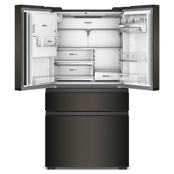 36" Wide True Counter Depth 4-Door French Door Refrigerator, Dual Ice Makers, 22 Cu. Ft. - Black Stainless Finish