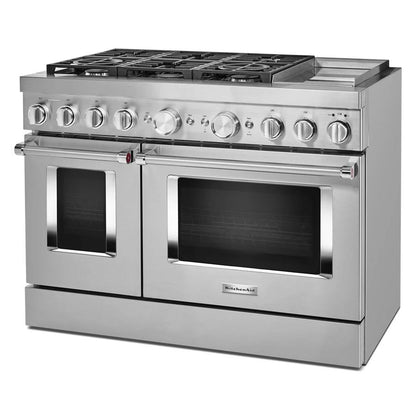 48'' Smart Commercial-Style Dual Fuel Range With Griddle - Stainless Steel