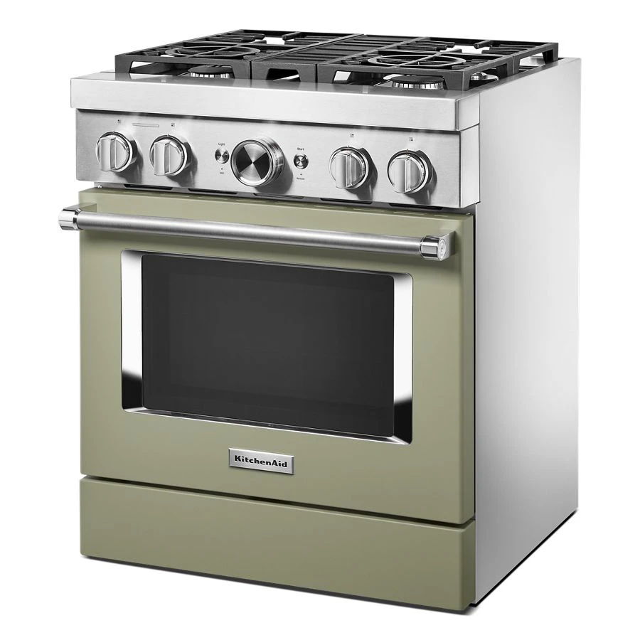 30'' Smart Commercial-Style Dual Fuel Range With 4 Burners - Avocado Cream