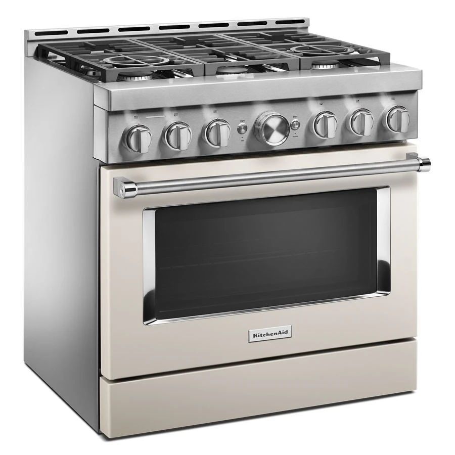 36'' Smart Commercial-Style Gas Range With 6 Burners - Milkshake