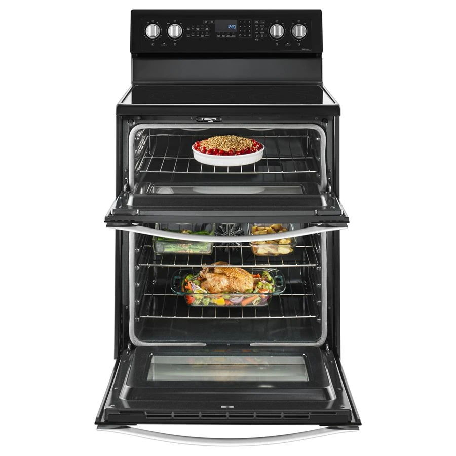 6.7 Cubic Feet Electric Double Oven Range With True Convection - Black Ice