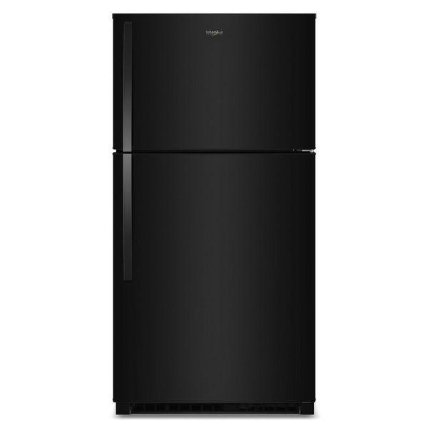 Whirlpool 32.8" Wide Top Freezer Refrigerator With Total Coverage Cooling, 21.3 Cu. Ft., Electronic Temperature Controls - Black
