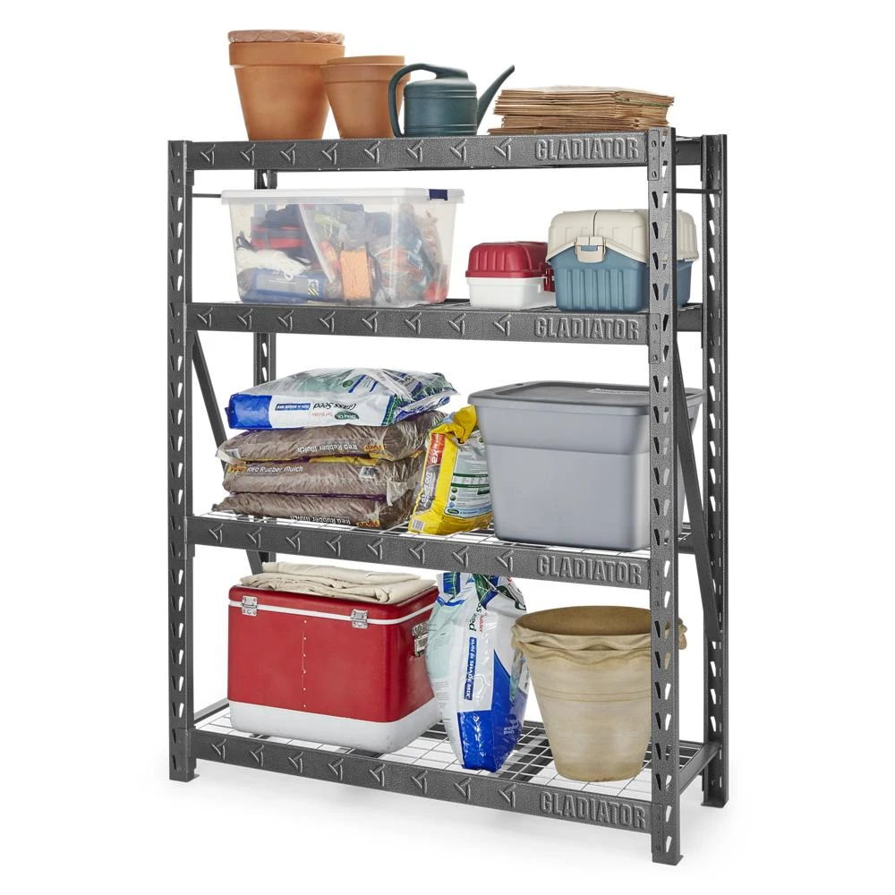 60" Wide Heavy Duty Rack With Four 18" Deep Shelves - Hammered Granite