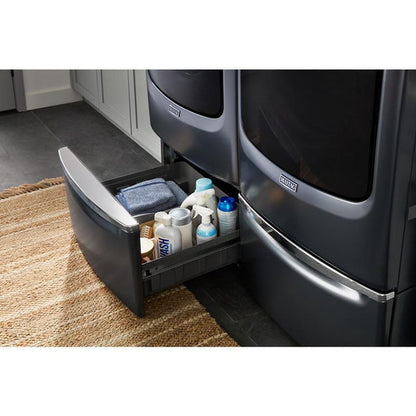 15.5" Pedestal For Front Load Washer And Dryer With Storage - Midnight Steel