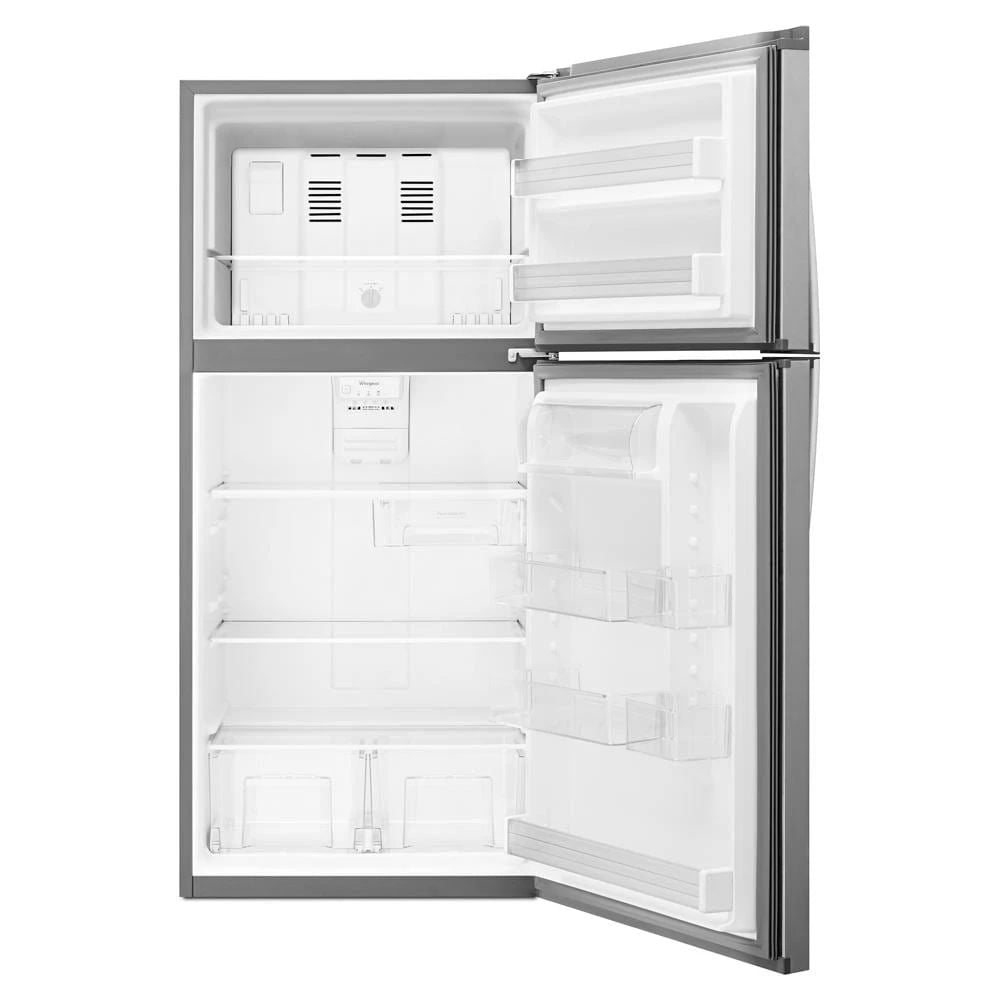 30" Wide Top Freezer Refrigerator, 19 Cubic Feet - Monochromatic Stainless Steel
