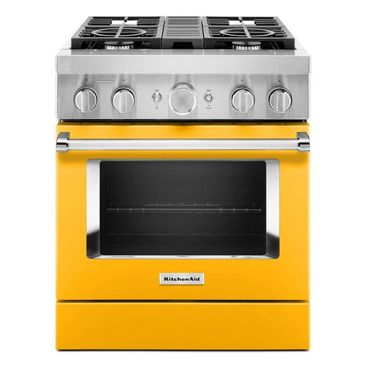 30'' Smart Commercial-Style Dual Fuel Range With 4 Burners - Yellow Pepper