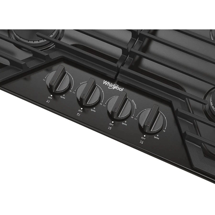 30" Gas Cooktop With Ez-2-Lift Hinged Cast-Iron Grates - Black Stainless