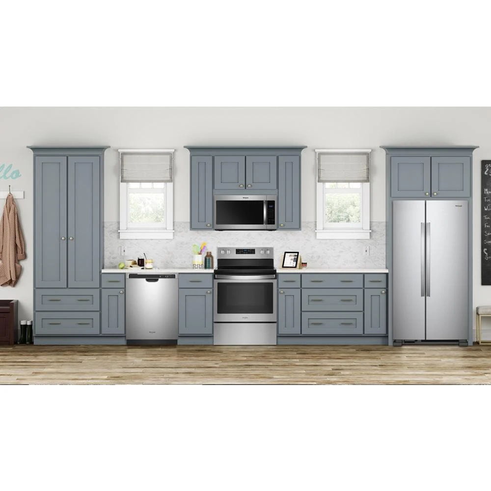 36" Wide Side-By-Side Refrigerator, 25 Cubic Feet, Adjustable Gallon Door Bins - Fingerprint-Resistant Stainless Finish
