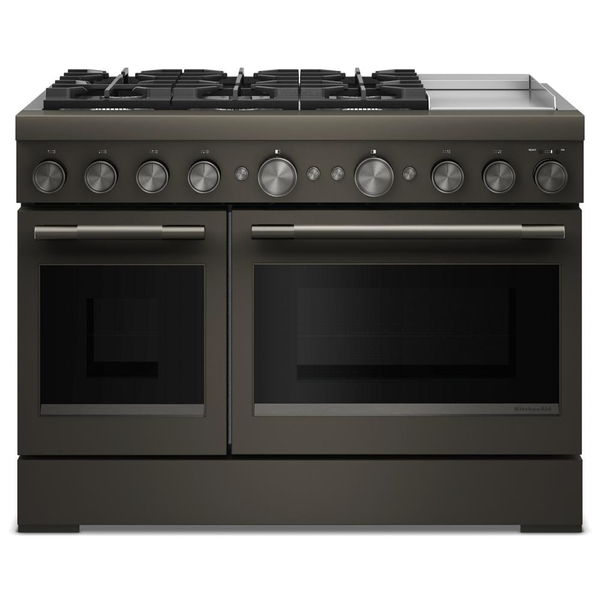 48" 6 Burner Commercial-Style Dual Fuel Range With Griddle - Black Ore