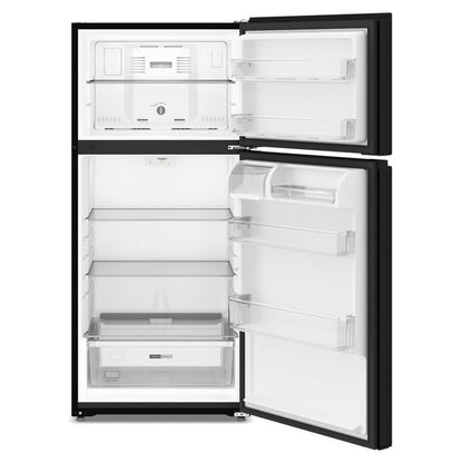 Whirlpool 28" Wide Top Freezer Refrigerator With Total Coverage Cooling, 14.3 Cu. Ft., Adjustable Glass Shelves - Black