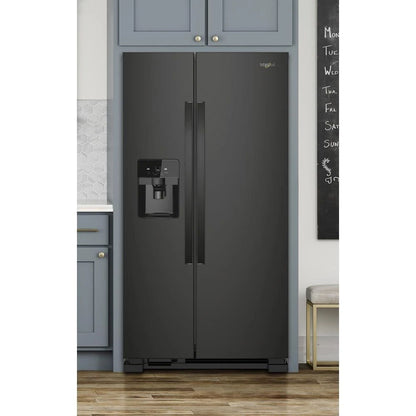 36" Wide Side-By-Side Refrigerator - 25 Cubic Feet - Black