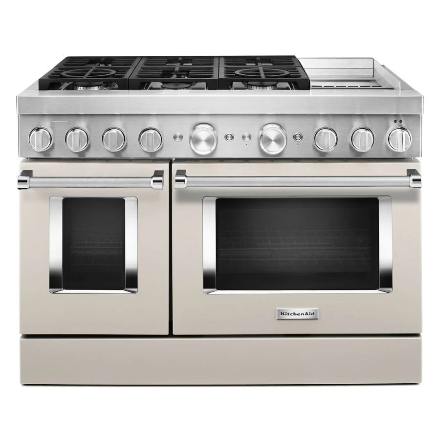 48'' Smart Commercial-Style Dual Fuel Range With Griddle - Milkshake