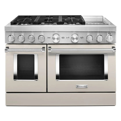 48'' Smart Commercial-Style Dual Fuel Range With Griddle - Milkshake