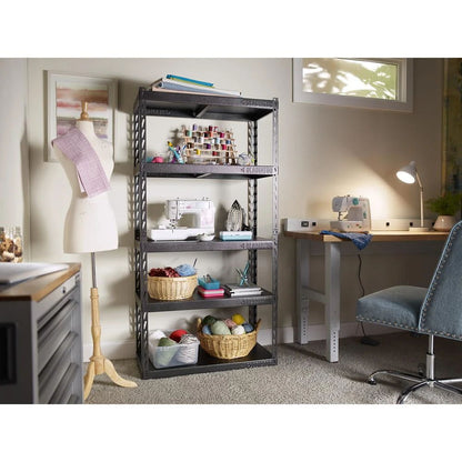 36" Wide Ez Connect Rack With Five 18" Deep Shelves - Hammered Granite