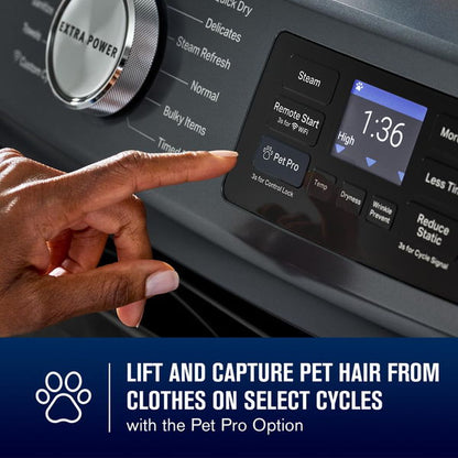 Smart Pet Pro Front Load Electric Dryer - 7.4 Cu. Ft. - Midnight Steel