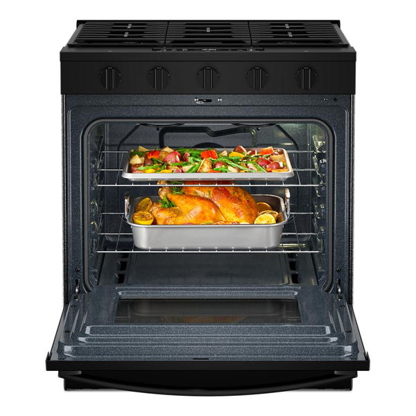 30" Gas Smart Range With Air Cooking Technology - Black