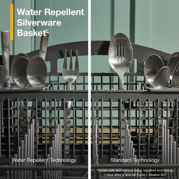 Eco Series Quiet Dishwasher With A Washing 3Rd Rack & Water Repellent Silverware Basket - Fingerprint Resistant Stainless Steel
