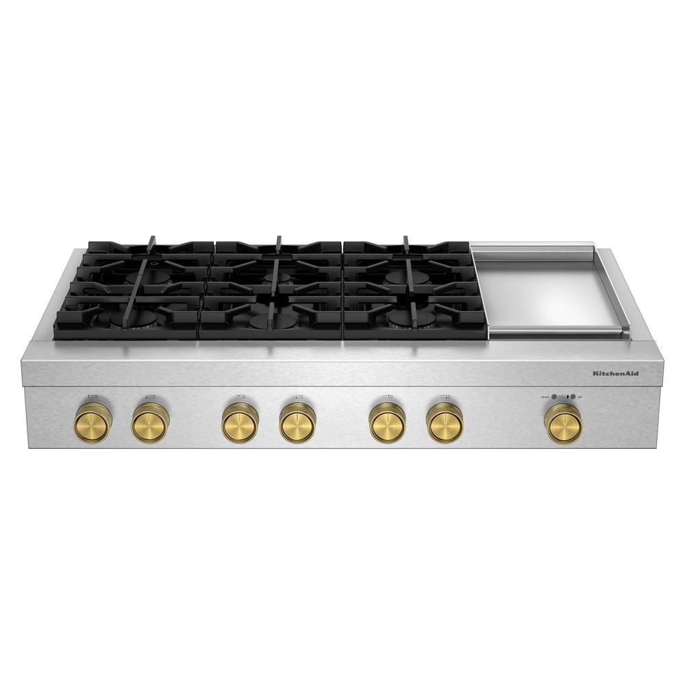 Kitchenaid 48" 6-Burner Gas Commercial-Style Rangetop With Griddle - Stainless Steel